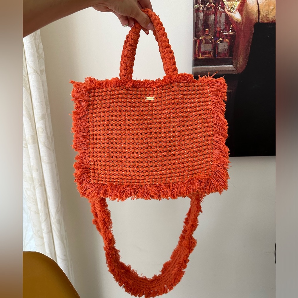 Tarbay Gossypium tote bag (medium) in orange and gold - handmade in Venezuela